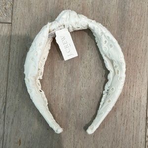 NWT J Crew White Eyelet Headband